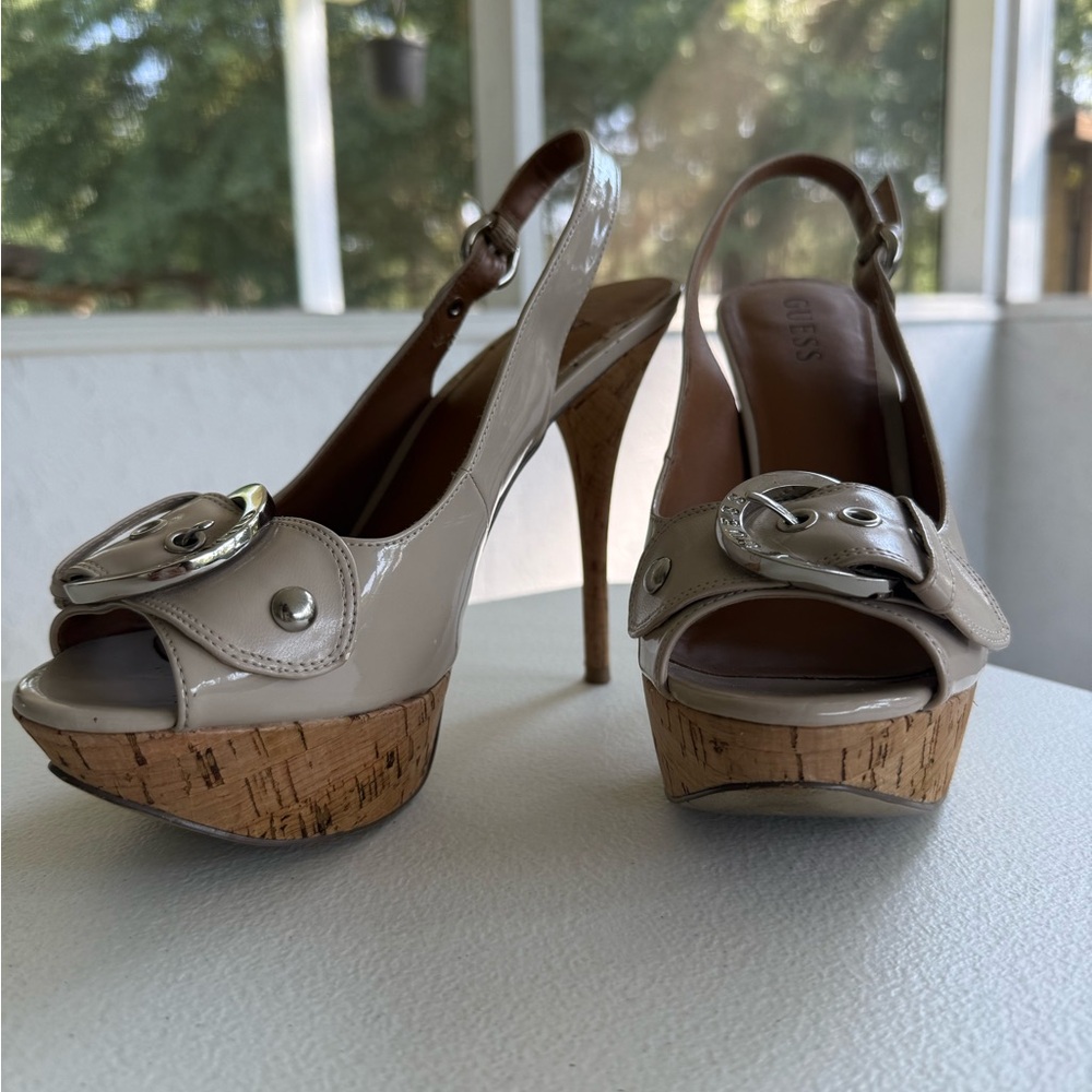 Guess Cream Heels Elegant Design